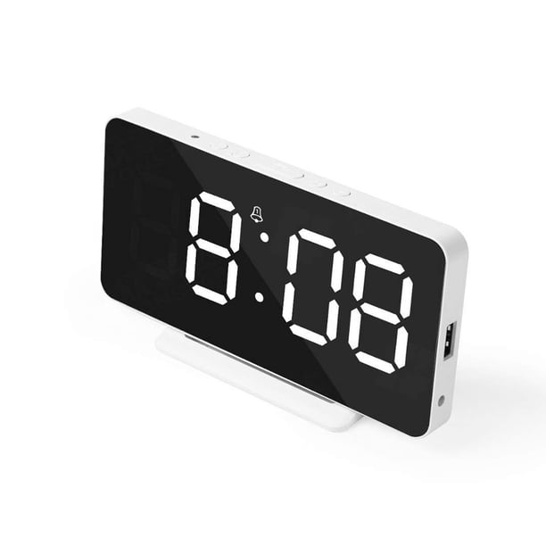 LED Digital Alarm Home Electronic de pantalla grande Snotop Mapas de inserción Modo Dimulación Dimición Pantalla ajustable Relojes Dispositivos blancos Inevent HA039000-01B