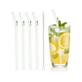 thumbnail image 1 of Uxcell 4 Pcs Popotes de Vidrio Reutilizables, Popote de Vidrio de 7.87" Resistente a Roturas, Popotes Lindos y Transparentes para Whisky, Café, Jugo, Refrescos y Té, Verde, 1 of 6