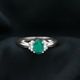 thumbnail image 3 of Rosec Jewels 1 CT Oval Cut Emerald Solitaire and Diamond Floral Ring (AAA Quality), 18K White Gold, US 3.50, 3 of 9