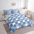 thumbnail image 3 of Homewish Minimalist Buffalo 7pcs Bedding Comforter Set For Adults Female Men,Geometric Plaid Grid Queen Bedding Sets Super Cozy,Abstract Mid Century Queen Sheet Sets,Breathable Home Decor,Reversible, 3 of 8