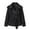 Black, variant on Belted Waist Cropped Trench Jacket for Women, Lapel Collar Long Sleeve, Elegant Slim Fit Fall Outerwear, 1 Piece, S-L