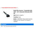 thumbnail image 2 of Radio Wire Harness - Compatible with 2007 - 2011 Chevy Silverado 2500 HD 2008 2009 2010, 2 of 2