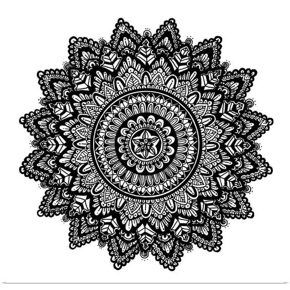 Great BIG Canvas | Rolled Delyth Angharad Poster Print entitled Hand Drawn Mandala I