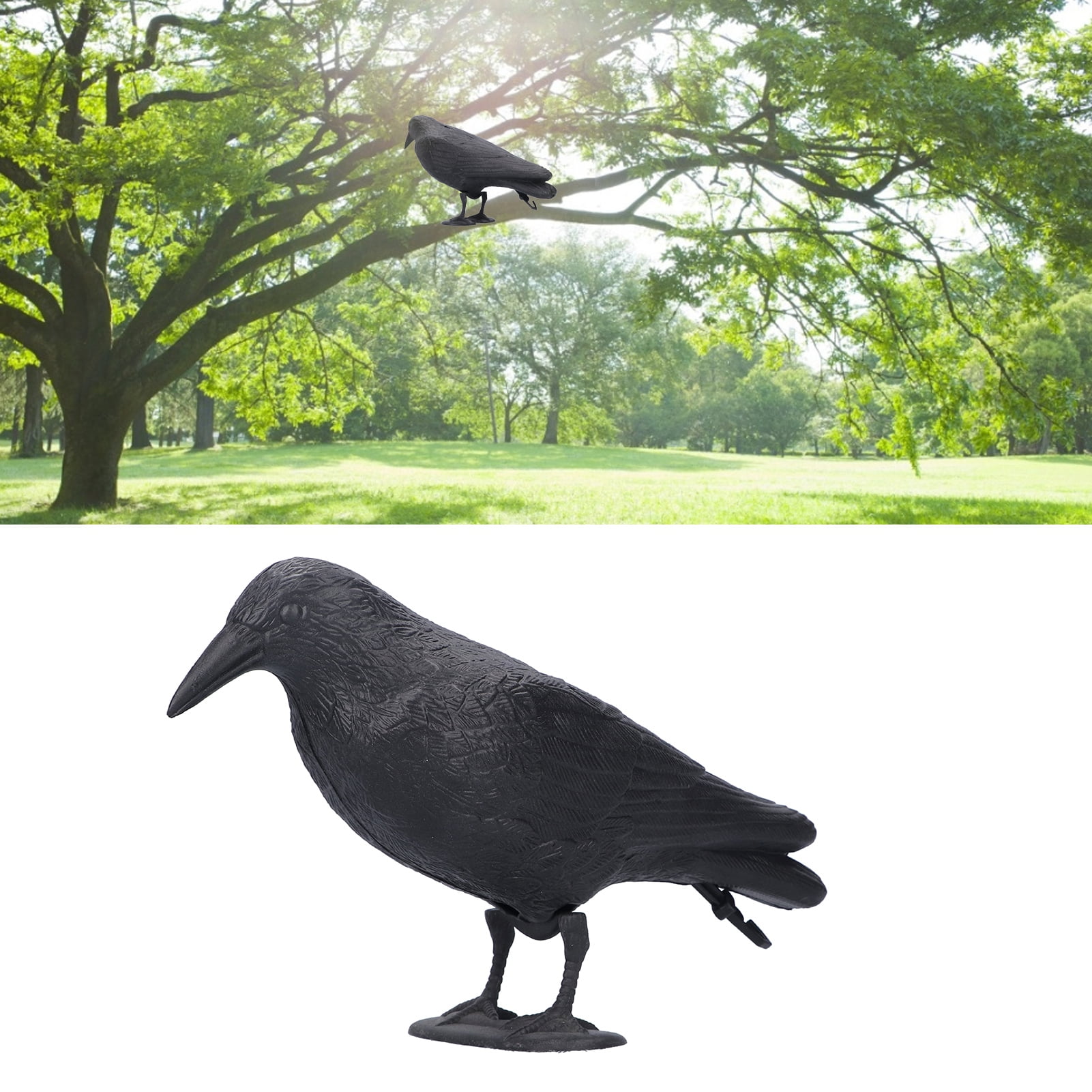 Fugacal Crow Decoy, Bait Tool,Simulation Plastic Crow Statue Bait