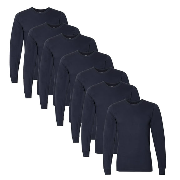 American Apparel Women's Fine Jersey Long Sleeve Tee, Navy Crewneck T-Shirt, 6-Pack Jersey Shirt, S