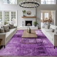 thumbnail image 4 of Purple Large Area Rug 8x10 FT, Non Slip Living Room Throw Carpet, Retro Oil Painting Modern Abstract Art Aesthetics Washable Soft Indoor Outdoor Carpet Non-Shedding Rug for Bedroom Dining Room, 4 of 9