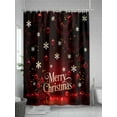 thumbnail image 5 of Merry Christmas Shower Curtain Set, Waterproof Shower Curtains for Bathroom, Vintage Red Ball Xmas Snowflakes Holiday Washable Fabric Cloth Bath Curtain for Bathtub Decoration with Hooks 60x72 Inches, 5 of 6