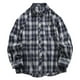 thumbnail image 2 of Blusa y camisa de manga larga con cuello vuelto para hombre, moda informal, estilo abotonado, con entramado, mangas largas, cuello vuelto, abrigo de poliéster para hombre, 2 of 9