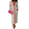 thumbnail image 1 of Knit Long Dress with Button Down and Lapel for Women, 1 of 9