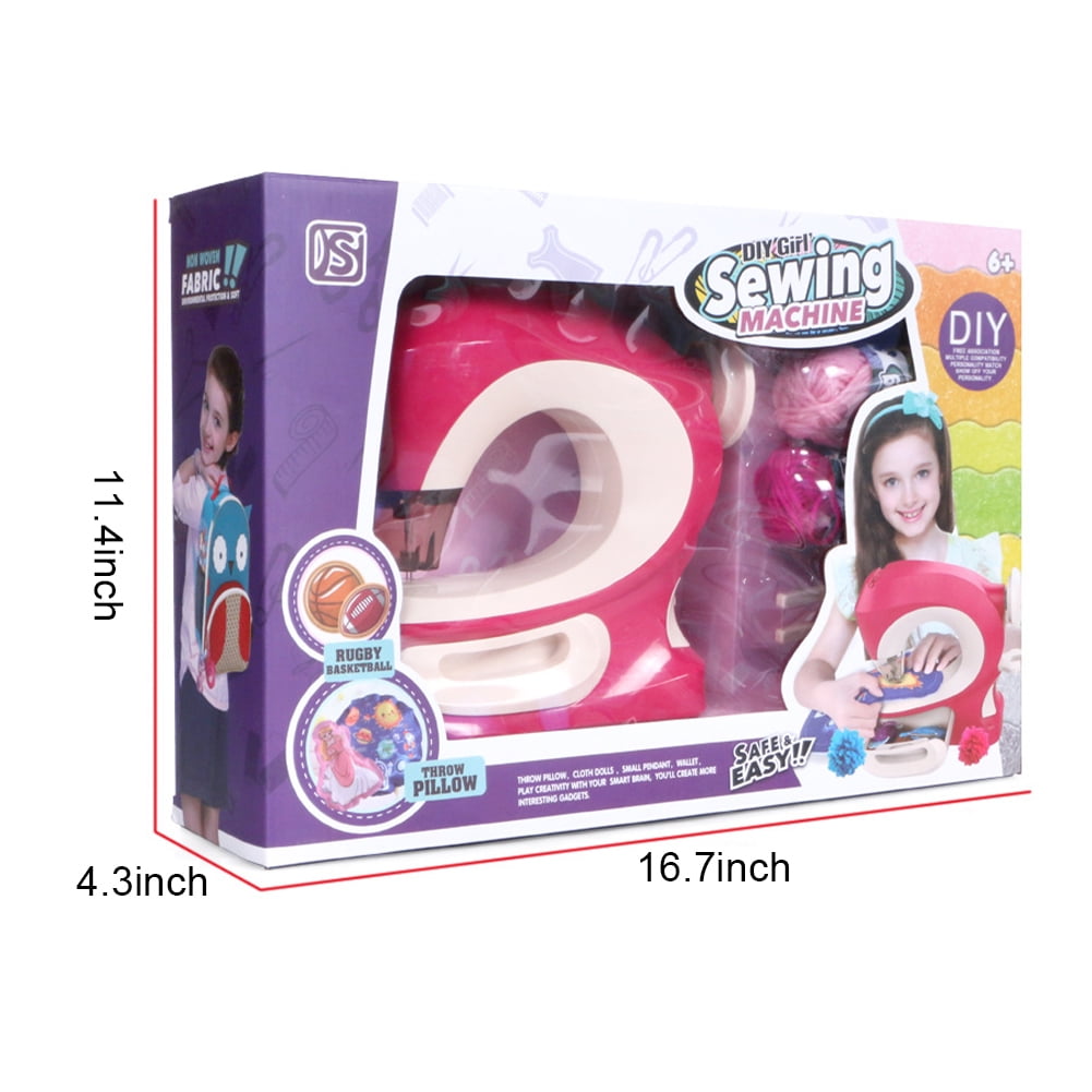 KYAIGUO Kids Girls Play House Toys,Toddler Electric Cordless Sewing Machine Toys,DIY Knitting Gift Toys,Sewing Machine Toys for 5+ Years Old