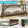 thumbnail image 6 of Tribesigns 70.8”Sofa Tables, Extra Long Console Tables for Entryway, 2 Tier TV Stand with Steel Frame for Living Room, Rustic Brown Black, 6 of 7