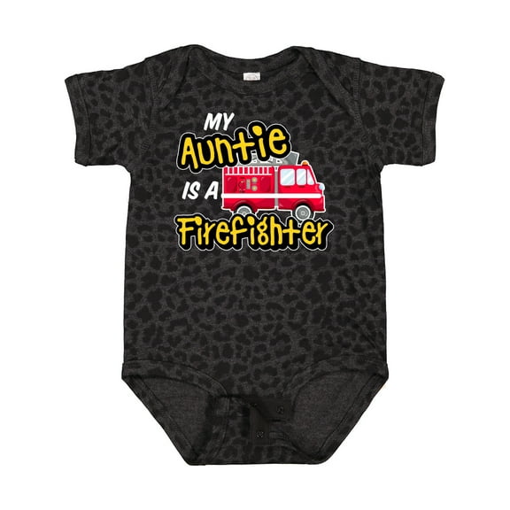 Inktastic My Auntie is a Firefighter with Fire Truck Boys or Girls Baby Bodysuit