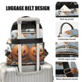 thumbnail image 4 of JIALIOU Mini Backpack Purse for Women Quilted Casual Daypack Small Travel Shoulder Bag, Cute Ghosts Play with Pumpkin, 4 of 7