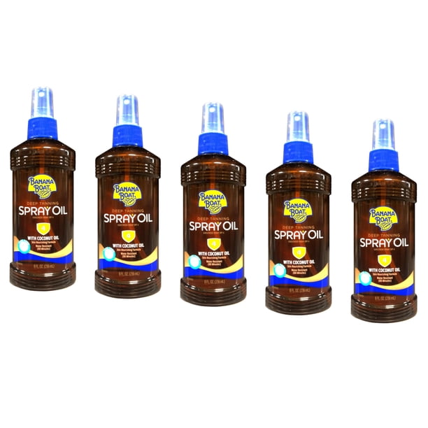 Spray bronceador Banana Boat Deep con aceite de coco SPF 4 240 ml x5