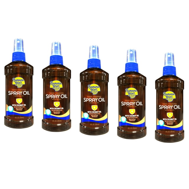 Spray bronceador Banana Boat Deep con aceite de coco SPF 4 240 ml x5