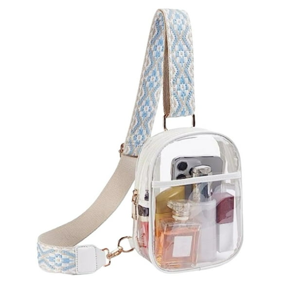 AMERTEER Clear Crossbody Purse Clear Storage Bag Transparent Crossbody Bag Stylish Waterproof Shoulder Purse for Women Ideal for