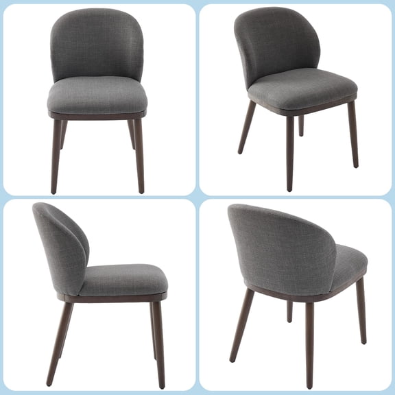 Modern Upholstered Dining Chairs Set of 6 – Ergonomic Back Support, Sturdy Wood Legs, 265lbs Capacity, Space Saving, Easy Assembly, Comfortable Kitchen or Restaurant Seating, Mid-Century Style, Suite
