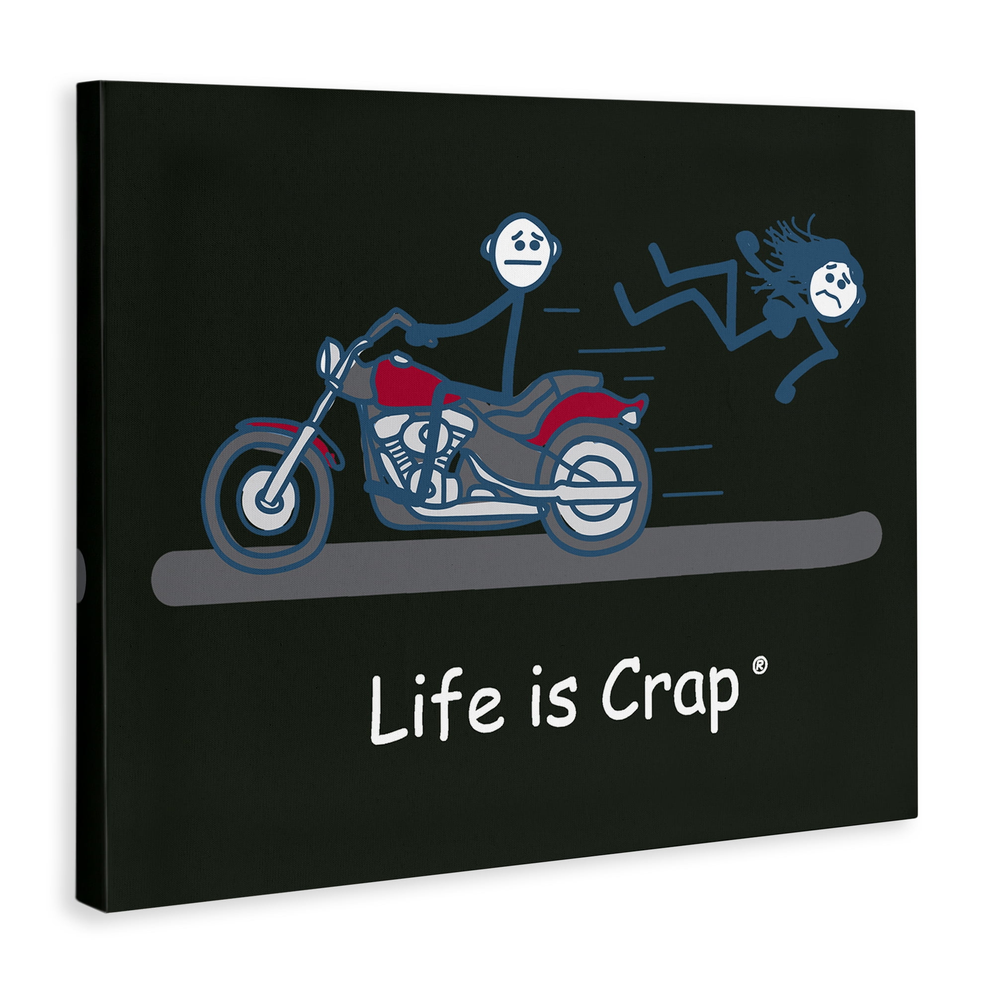 Stupell Industries Funny Motorcycle Babe Novelty & Humor Painting Wrapped Canvas Art Print Wall Art, 40 x 30