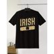 thumbnail image 1 of Camiseta irlandesa de cuello redondo. Camiseta irlandesa informal de cuello redondo con estampado de trébol de cuatro hojas, corte regular, ligera y de manga corta., 1 of 5