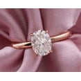 thumbnail image 2 of solitaire jewels Tulip setting 1.75CT Oval Moissanite Hidden halo Engagement Ring For Women, 10K Rose Gold, 2 of 7