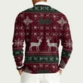 thumbnail image 3 of Stamzod Sweatshirts for Men 2025 Trendy Fashion Vintage Reindeer Christmas Sweatshirt Holiday Xmas Pullover Crewneck Tops for Men Wine R XXL, 3 of 6