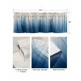 thumbnail image 3 of Blue Ombre Stripe Curtain Valance for Windows/Living Room/Kitchen/Bathroom/Café, Short Rod Pocket Tier Curtain Window Treatment Panel Abstract Art Modern Gradient Beige Topper Curtain 54''x18'', 3 of 6