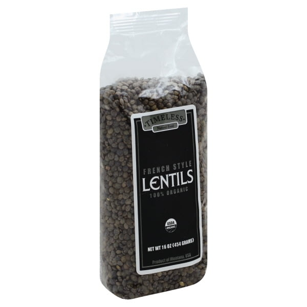 Timeless Natural Foods 235014 Organic French Green Lentils 16 oz