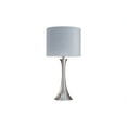 thumbnail image 4 of 24" Polished Nickel Table Lamp w/ Flared Body & Silver Linen Drum Shade (Set of 2), 4 of 9