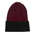 thumbnail image 5 of Top Headwear Cable Knit Long Winter Beanie - Burgundy/Black, 5 of 5