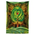 thumbnail image 3 of Ambesonne Nature Tablecloth Rectangular Table Cover, Vivid Apple Tree Lines, 60"x90", Green Brown, 3 of 4