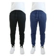 thumbnail image 1 of Mens Fleece Jogger Sweatpants With Zipper Pockets (2-Pack), 1 of 7