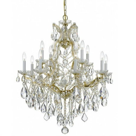 

Maria Theresa 13 Light Spectra Crystal Gold Chandelier by Crystorama 4413-GD-CL-SAQ in Gold Finish