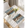 thumbnail image 5 of Cute Dog Claws Placemats Set of 6, Farmhouse Blue Wooden Puppy Pawprints Placemats for Dining Table, Place Mats for Kitchen Tabletop, Waterproof Wipeable Dining Table Mats Set, 5 of 9