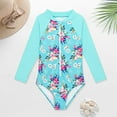 thumbnail image 3 of Baby Swimsuit Girl Rash Guard Long Sleeve 1 Piece Zipper Upf 50+ Sun Protections Baby Girl Bathing Suit,Size 4 Years-5 Years, 3 of 4