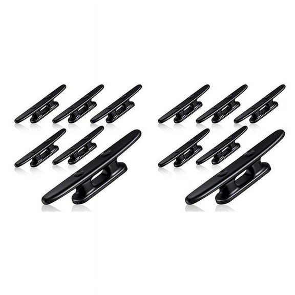 12 Pcs Black Boat Cleat Kayak Cleats Boat Dock Cleats Kayak Canoe Cleat 4 Inch Nylon Cleats for Boat Mooring Accessories,12 x boat dock cleats,Black