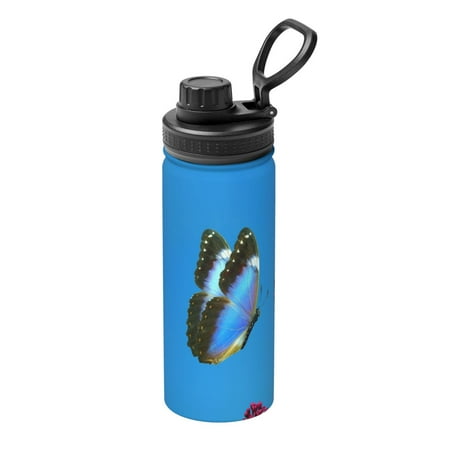 

Hirioo butterfly and purple lilac flowers for 18oz Sports Insulated Kettle for Gym Hiking Camping Running Mountain Bike Outdoor Sports