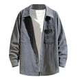thumbnail image 1 of Fankiway Cardigan Décontracté en Velours Côtelé pour Hommes, Double Poche, Col Rabattu, Manches Longues, 1 of 4