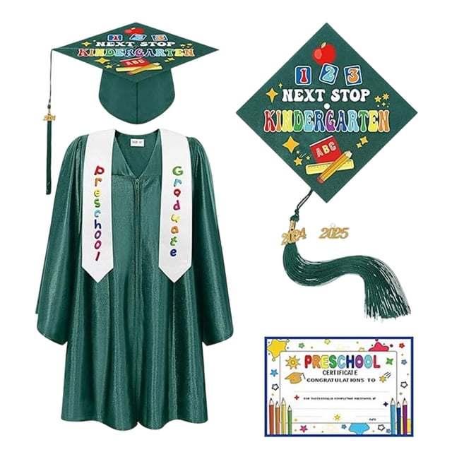 Tong Shiny Kindergarten And Preschool Graduation Gowns Caps And Tassels (Class Of 2026) — Children's Academic : Kindergarten Elementary School And Performance
