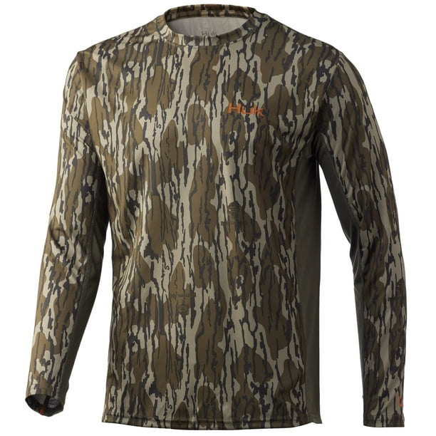HUK Men's Standard Icon X Camo Long Sleeve Performance Fishing Shirt, Mossy  Oak Bottomland, XX-Large 