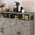 thumbnail image 5 of Vabches 51'' Large Sideboard Buffet Cabinet, Farmhouse Kitchen Buffet Cabinet with Charging Station, Storage Drawers and Adjustable Shelf, Wood Coffee Bar Cabinet for Living Room, 5 of 8
