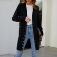 thumbnail image 1 of Suéter de punto con cuello en V para mujer Suéter básico con frente abierto de color sólido informal Prendas de abrigo FLhrweasw Nuevo, 1 of 8