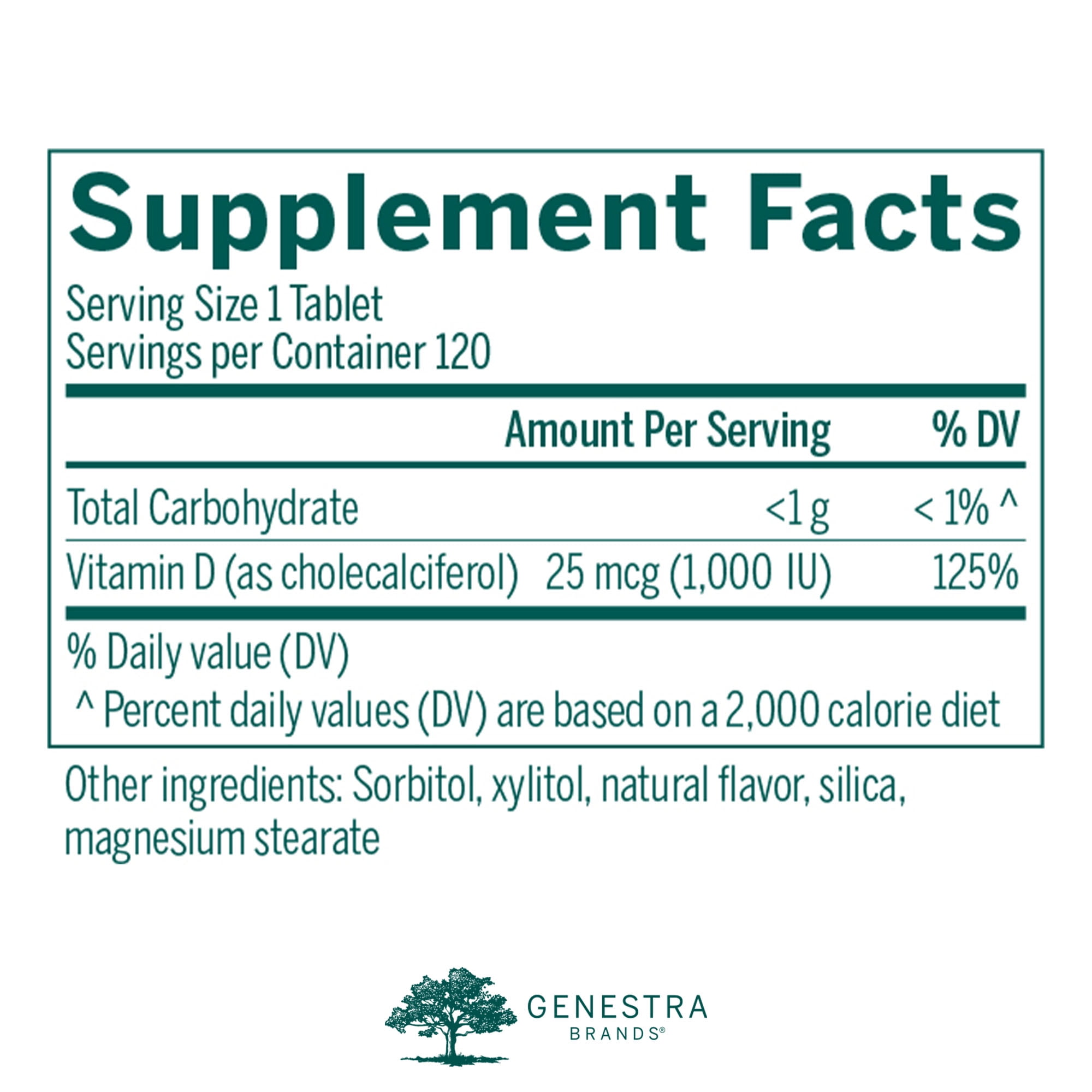 Genestra Brands D3 1000 Chewable | Vitamin D Supplement | 120 Chewable Tablets | Natural Blackcurrant Flavor