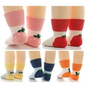 5 Pairs Baby Cotton Crew Socks Soft Cozy Ankle Socks for Newborn Infant Toddlers Kids