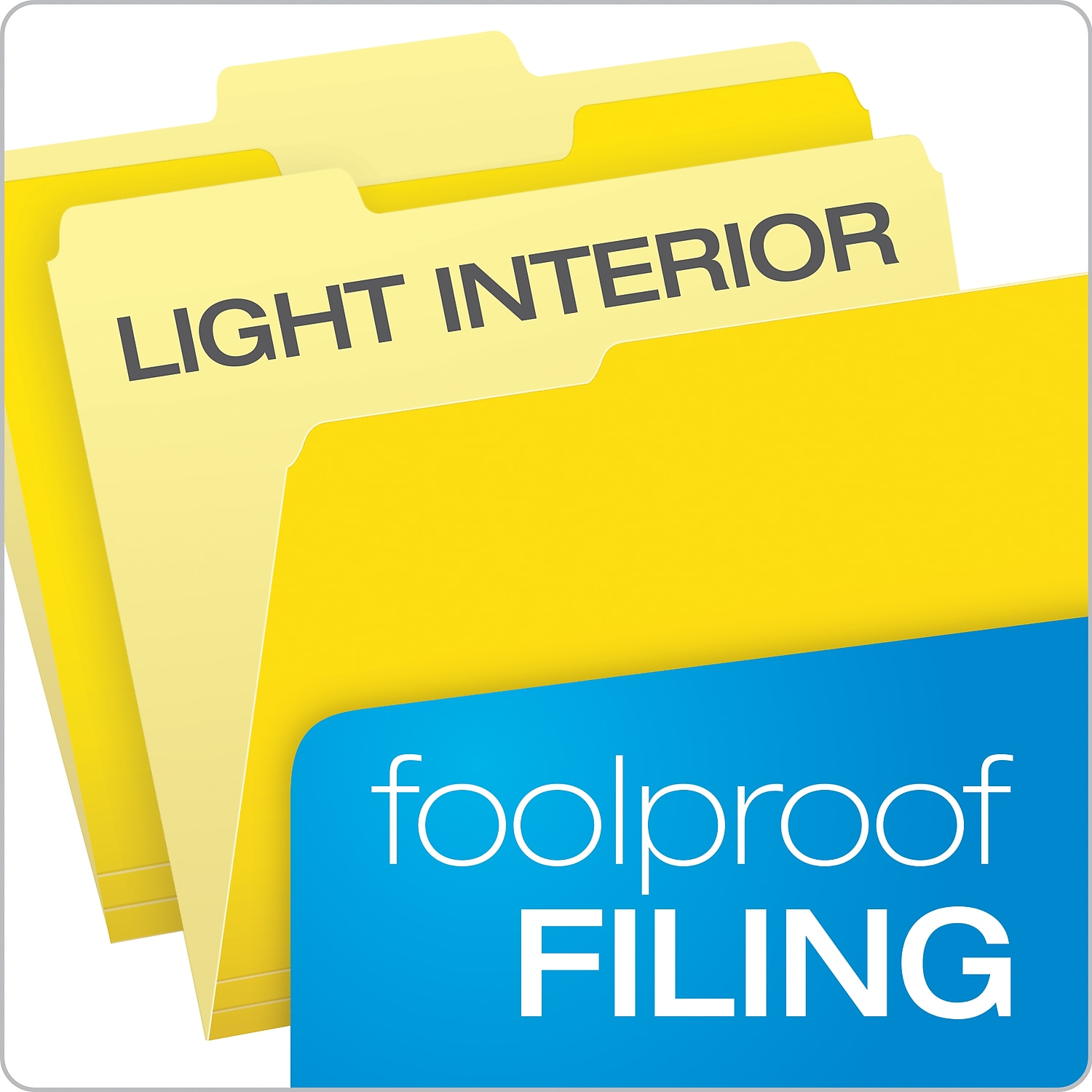 Pendaflex Interior File Folders 1/3 Cut Top Tab Letter Yellow 100/Box 421013YEL