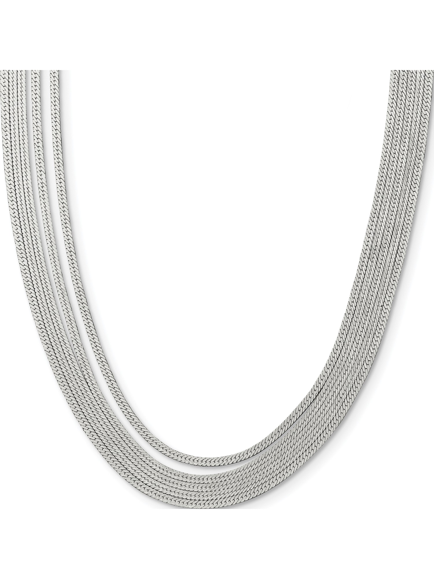 Designer Sterling Silver 5Strand Herringbone Chain With 2In Ext