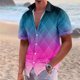 thumbnail image 2 of Men'S Casual Loose Fitting Short Sleeved Shirt Fashionable Lapel Shirt Top L, 2 of 5