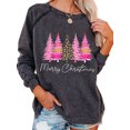 thumbnail image 1 of LUXUR Ladies Tree Print Pullover Comfy Holiday Tee Dark Gray S, 1 of 2