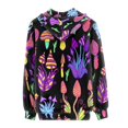 thumbnail image 4 of Renewold Black Trendy Design Zip Up Hoodies for Women Size S Vintage Graphic Trippy Magic Mushrooms Sweatshirt Outdoor Active Hooded Casual Tops with Pockets, 4 of 5