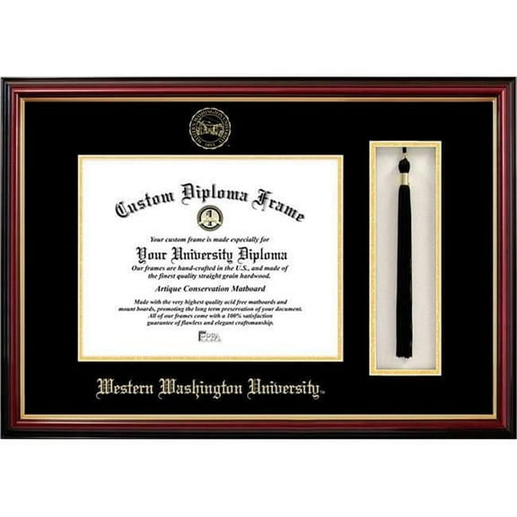 Campus Images WA997PMHGT-1185 11 x 8.5 in. Western Washington University Tassel Box & Diploma Frame - Lacquer