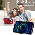 thumbnail image 7 of for iPhone 14 Wallet Case with RFID Blocking Card Holder, Hand Wrist Strap Kickstand, Premium PU Leather Shockproof Anti-Scratch Heavy Duty Protection Back Cover Men Women, Red, 7 of 7
